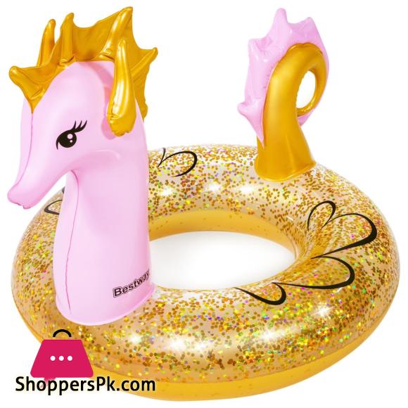 Seahorse Circle Swimming Glitter Swimming Ring 115x104 CM - 36305