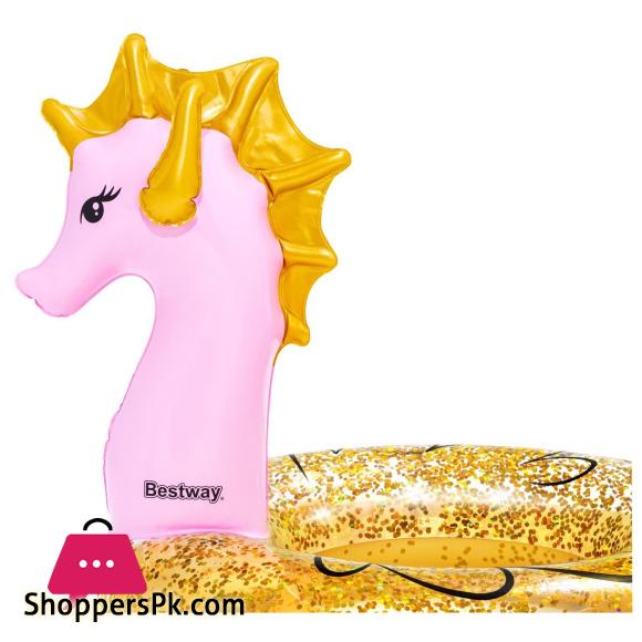 Seahorse Circle Swimming Glitter Swimming Ring 115x104 CM - 36305