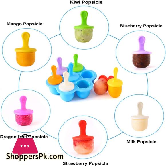Silicone Popsicle Molds Ice Pop Molds Storage Container for Homemade Food Kids Ice Cream DIY Pop Molds - BPA Free