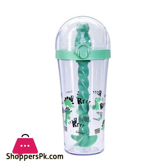 Water Bottle Reusable Insulated Plastic Cartoon Reusable Straw Travel Cup for Home