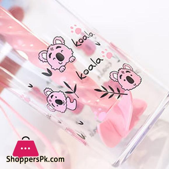 Water Bottle Reusable Insulated Plastic Cartoon Reusable Straw Travel Cup for Home