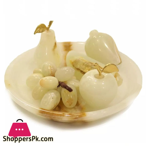 Antique Marble Fruits Set and Plate Best for Home and Office Decoration