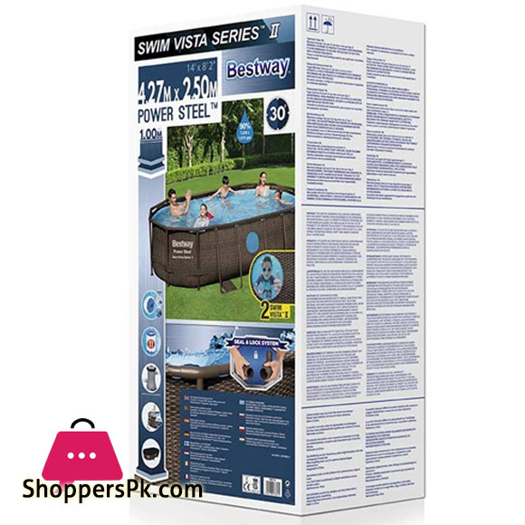 Bestway Power Steel Swim Vista Oval Pool 427x250x100CM - 56714