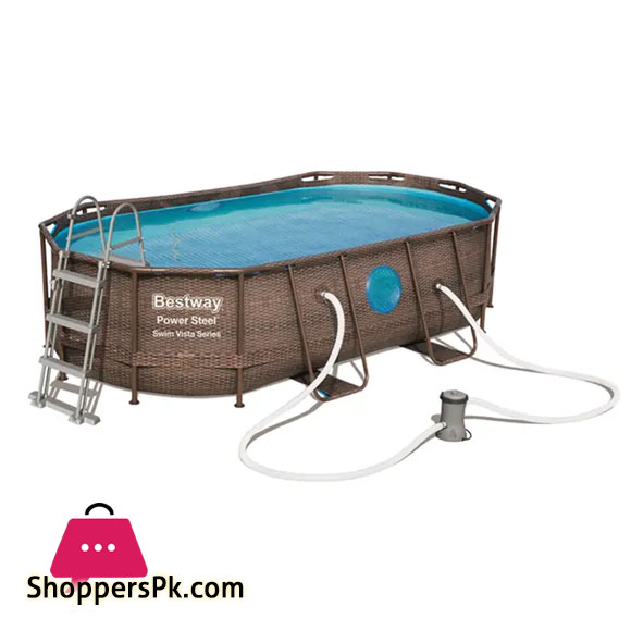 Bestway Power Steel Swim Vista Oval Pool 427x250x100CM - 56714