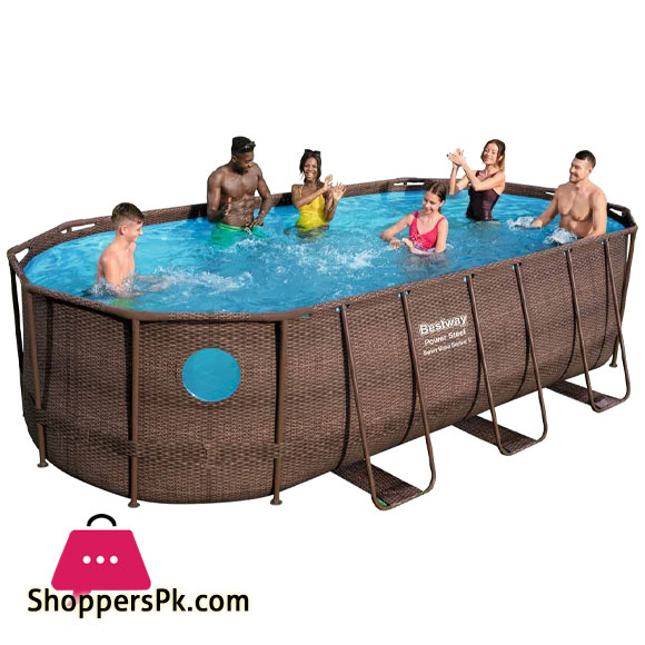 Bestway Power Steel Swim Vista Oval Pool 427x250x100CM - 56714