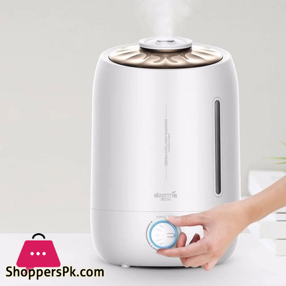 Deerma F600 Ultrasonic Humidifier Manual Air Purifier Rotatable Mist Nozzle Quiet Operation with Activated Carbon Filter for Home & Office (5L)