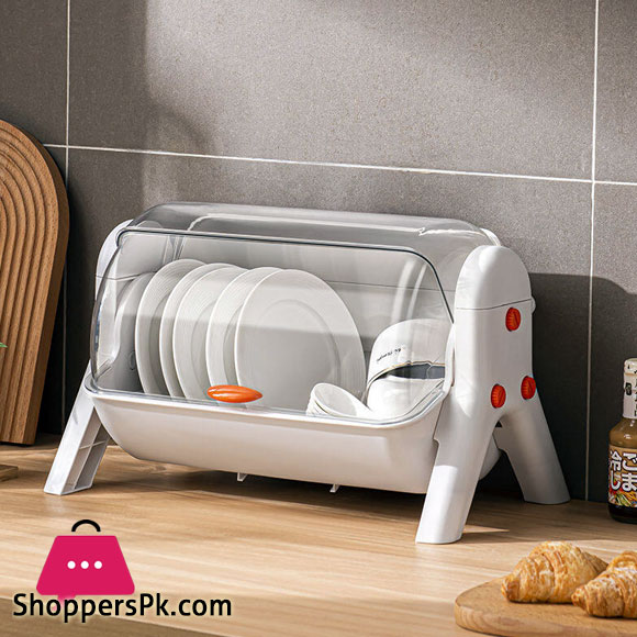 Kitchen with Cover Dustproof Plastic Dish Rack Kitchen Rack Kitchen Storage Rack