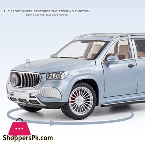 Mercedes-Benz Gls 600 Maybach Die-Cast Model Metro Luxury 1:24 Alloy Model Car with Sound Light Pull-Back Car Toys for Children Kids