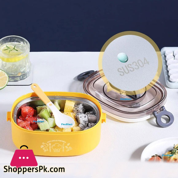 Stainless Steel Lunch Box for Kids Tiffin Box with Fork Lunch Box for Office Women and Men - 600 ML