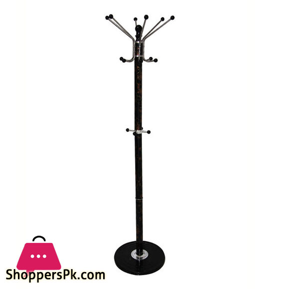 Standing Coat Rack Hanger With Hooks Brown