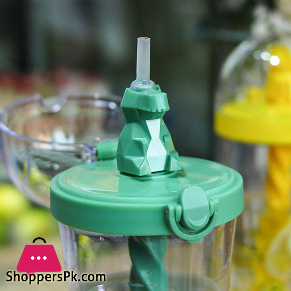 Water Bottle Reusable Insulated Plastic Cartoon Reusable Straw Travel Cup for Home