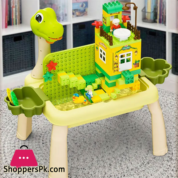 2 in 1 Block Table and Projector Drawing Set Educational Plastic Building Blocks Set