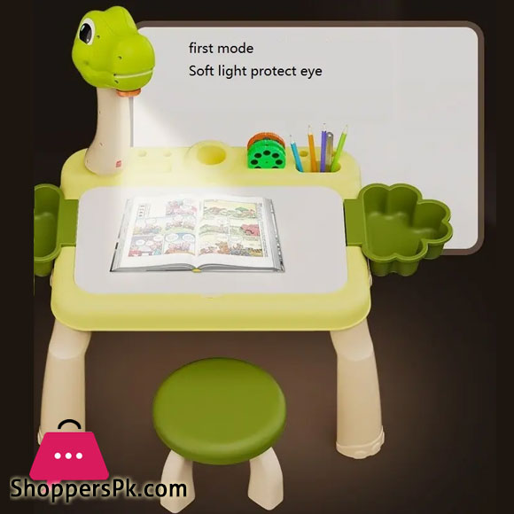 2 in 1 Block Table and Projector Drawing Set Educational Plastic Building Blocks Set
