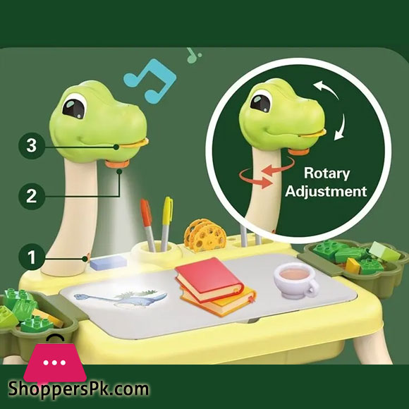 2 in 1 Block Table and Projector Drawing Set Educational Plastic Building Blocks Set