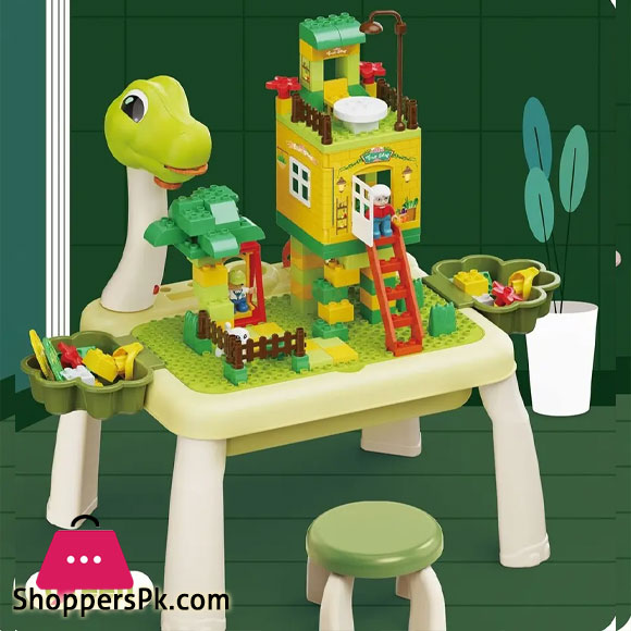 2 in 1 Block Table and Projector Drawing Set Educational Plastic Building Blocks Set