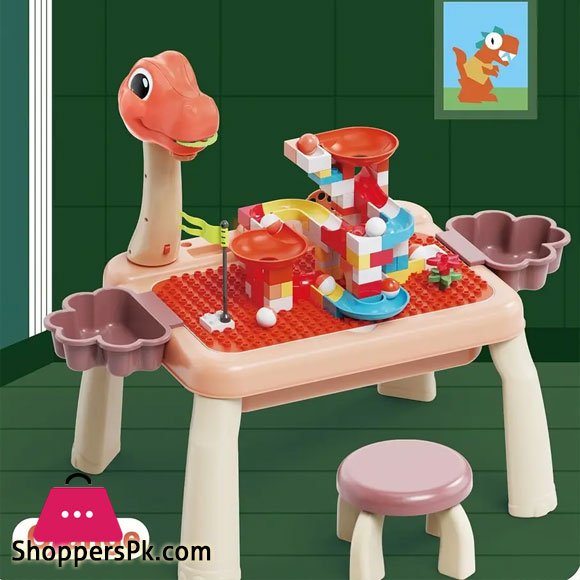 2 in 1 Block Table and Projector Drawing Set Educational Plastic Building Blocks Set