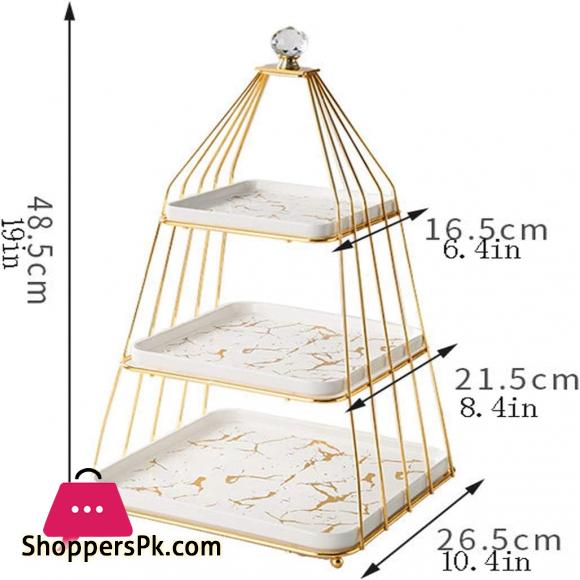 3 Tier Fruit Bowl Ceramic Fruit Tray European-style Cake Stand Snack Tray Household Ceramic Fruit Basket Stand