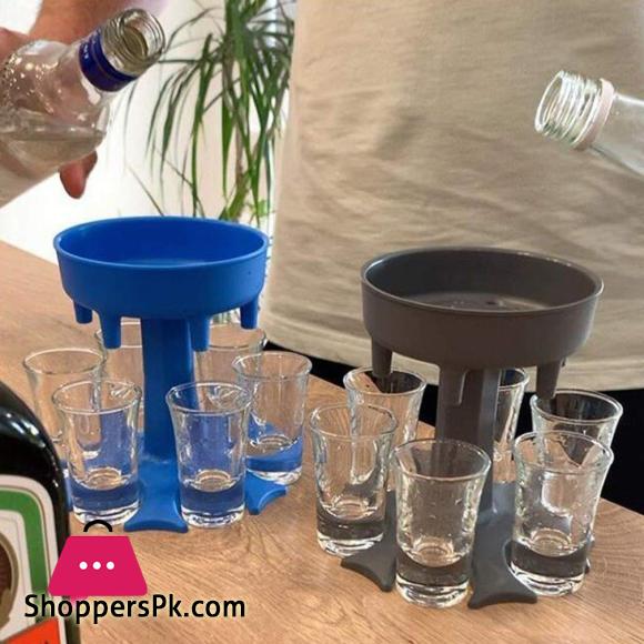 6 schuss Glas Dispenser Halter Trager Caddy Schnaps Spender Party Getranke Trinken Spiele Bar Cocktail Wein Schnelle Fullung Werkzeug|