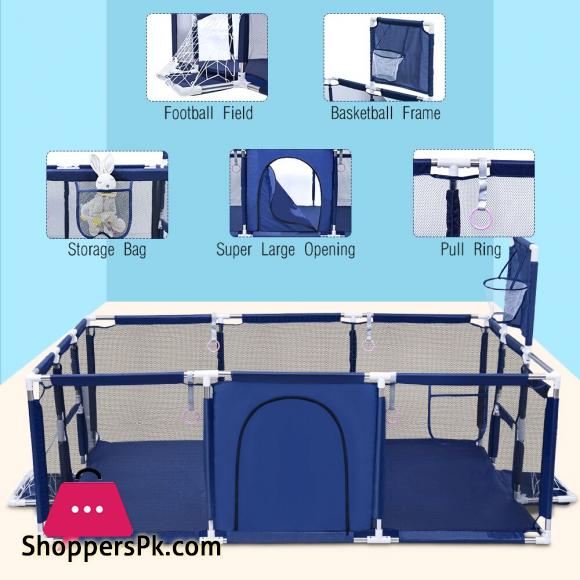 Baby Playpens Children Safety Fence Child Safety Barriers Portable Oxford Cloth Game Tent Newborn Travel Basketball Hoop