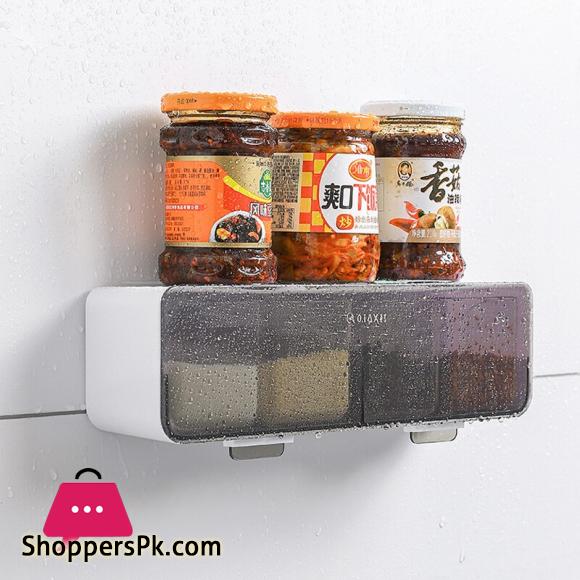 Kitchen Wall-mounted Seasoning Box Salt Pepper Spice Rack Jar Sugar Bowl for Kitchen Gadget Device Set Spice Box Organizer Tools