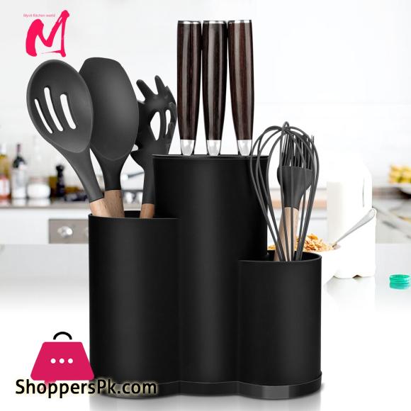 Knife holder Multi-Function Utensil stand Knife Block PP Flatware Drainer Storage Box Spoon Fork Kitchen Organizer Rack