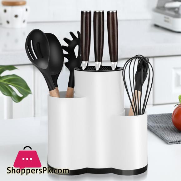 Knife holder Multi-Function Utensil stand Knife Block PP Flatware Drainer Storage Box Spoon Fork Kitchen Organizer Rack