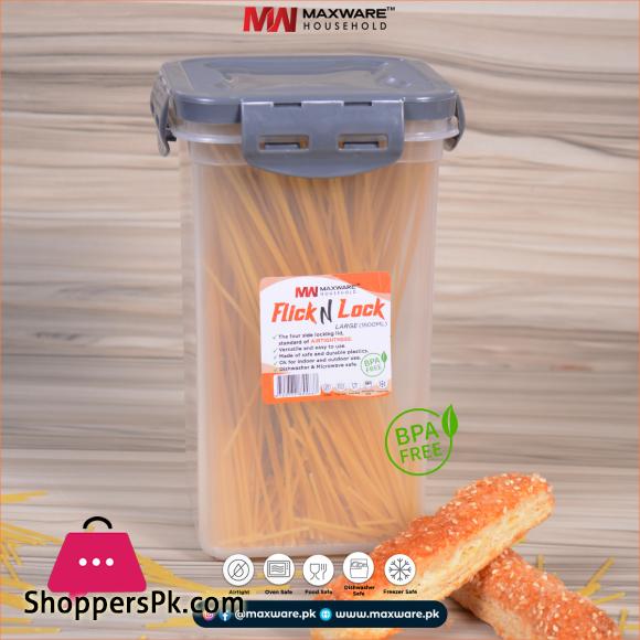 Maxware Household Flick N Lock Large 1800 ml Air Tight Jar