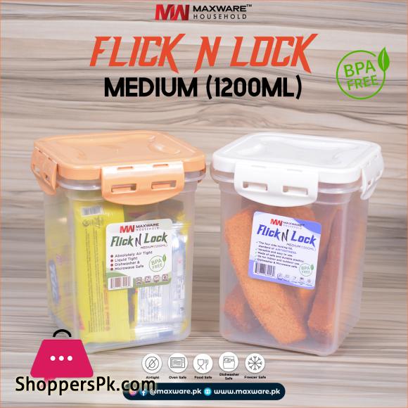 Maxware Household Flick N Lock Medium 1200 ml Air Tight Jar