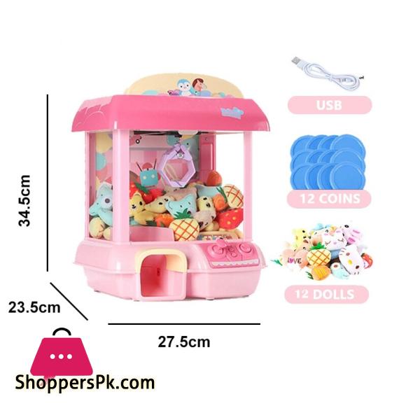 New Doll Machine Kids Coin Operated Play Game Mini Claw Catch Toy Machines Music Doll Children Interactive Toys Birthday Gifts