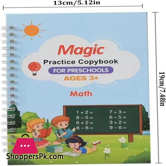 4 Magic Copybooks Childrens Toy Writing Reusable Free Wiping Writing Practice Copy Books