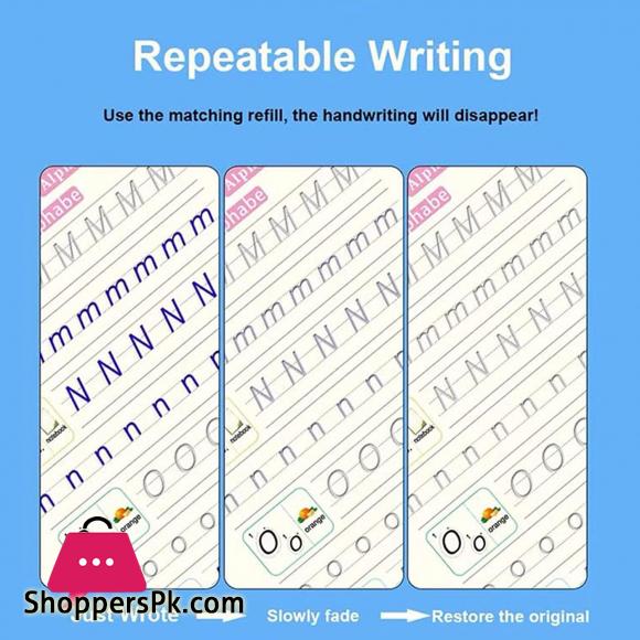 4 Magic Copybooks Childrens Toy Writing Reusable Free Wiping Writing Practice Copy Books
