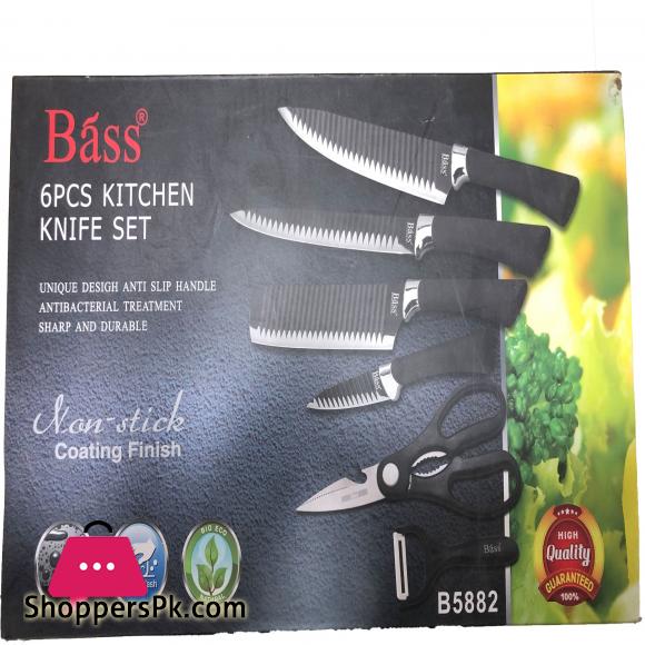Bass 6 Pcs Kitchen Knife Set Stainless Steel - UNIQUE DESIGN