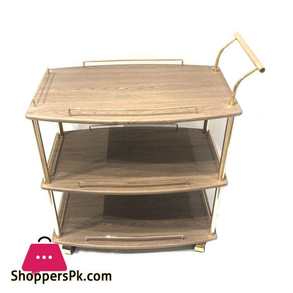 Euro Gold Kitchen Tea Trolley Ash Wood