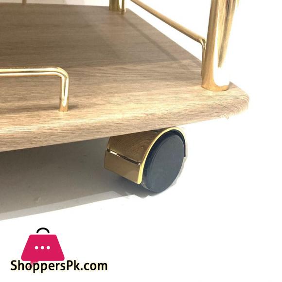 Euro Gold Kitchen Tea Trolley Ash Wood