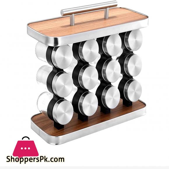 Kitchen Spice Rack With 12 Spice Jar Set