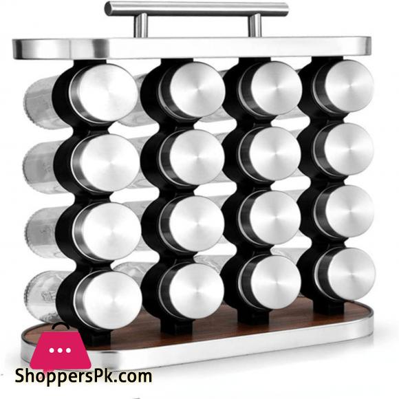 Kitchen Spice Rack With 12 Spice Jar Set