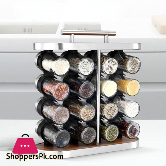 Kitchen Spice Rack With 12 Spice Jar Set