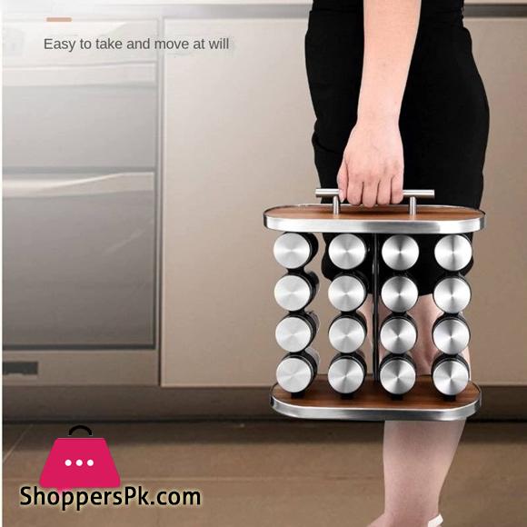 Kitchen Spice Rack With 12 Spice Jar Set