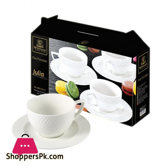 Wilmax Tea Cup and Saucer Set of 6 WL-880105-6C