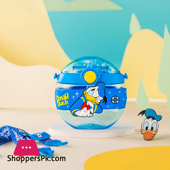 Disney Cartoon Ceative Plastic Portable Straw Cup Water Bottle - 420ML
