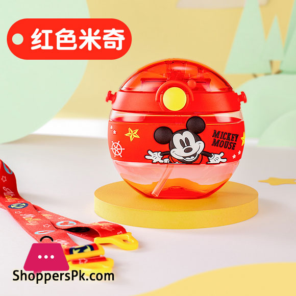 Disney Cartoon Ceative Plastic Portable Straw Cup Water Bottle - 420ML