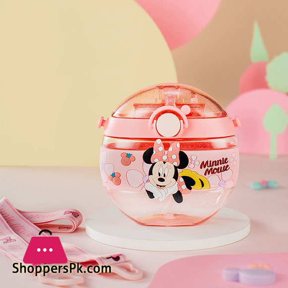 Disney Cartoon Ceative Plastic Portable Straw Cup Water Bottle - 420ML