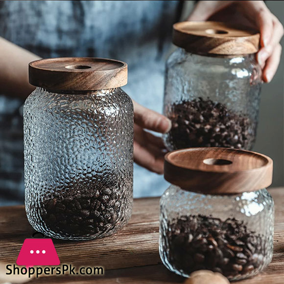 Glass Jars Retro Vintage Embossed Food Storage Jar Ornaments Kitchen Storage Can Grains Container 3 Pcs Set