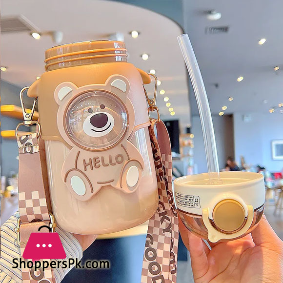 Kids Water Bottle for School Boys Girl Cup With Straw BPA Free Cute Cartoon Leakproof Mug Portable Travel Drinking Tumbler