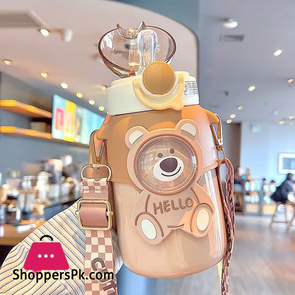Kids Water Bottle for School Boys Girl Cup With Straw BPA Free Cute Cartoon Leakproof Mug Portable Travel Drinking Tumbler