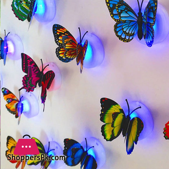 LED Butterfly 3D Decoration pakistanLED Butterfly 3D Decoration (Pack of 12)