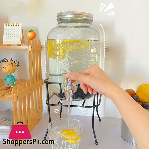 Metal Stand Beverage Dispenser 4-Liter Capacity with Aluminium Top