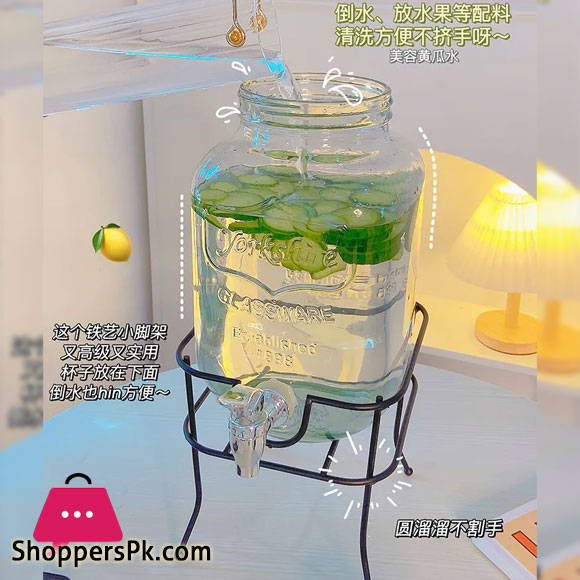 Metal Stand Beverage Dispenser 4-Liter Capacity with Aluminium Top