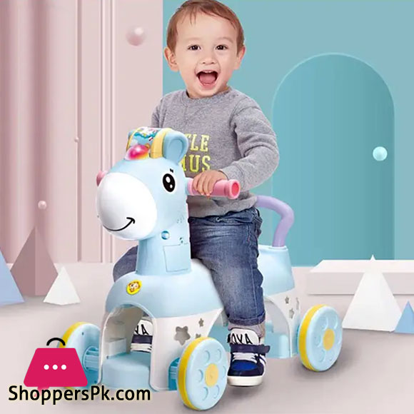 Horse Ride On Animal Plastic Car Baby Walkers Music Pony Fun Music Walker Activity Walker + Push Car 18-60 Month