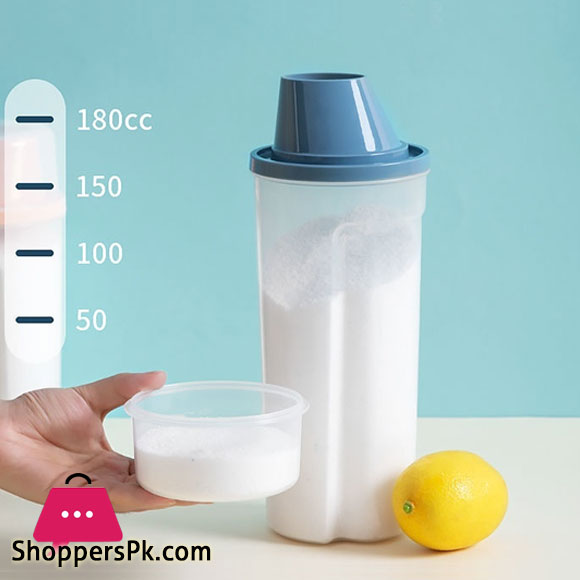 Powder Storage Box Measuring Cup Transparent Covered Household Washing Powder Storage Bottle Laundry Powder Box